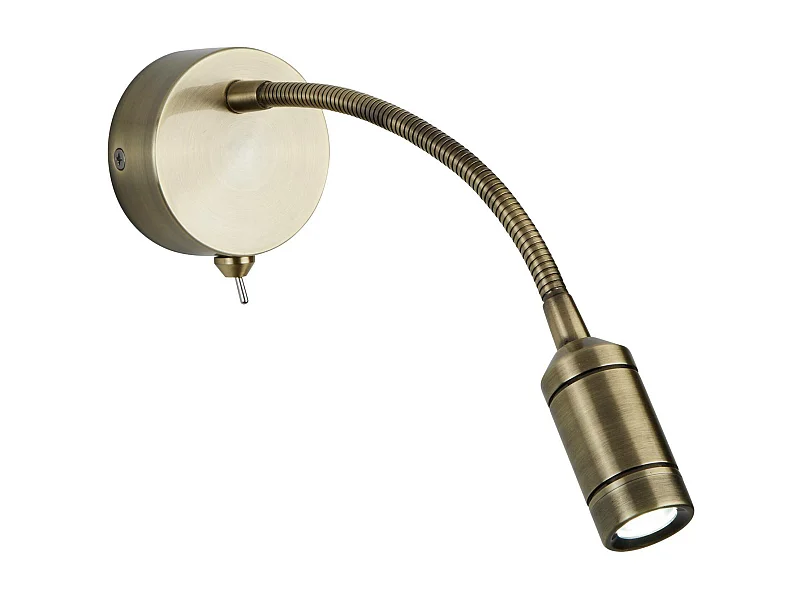 Searchlight - Lampada da lettura a parete orientabile da interno a 1 luce a LED in ottone antico