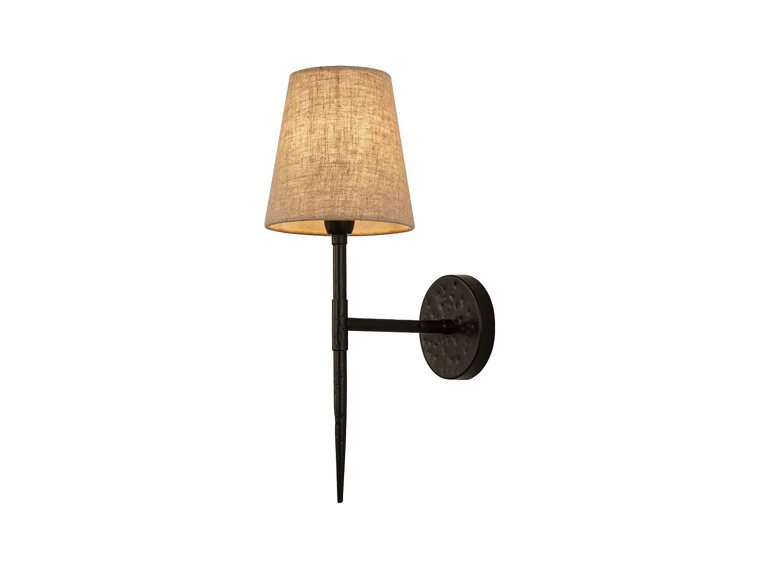 Applique Industrial-Nordico Gotico Acciaio Nero Tessuto 1 Luce E14