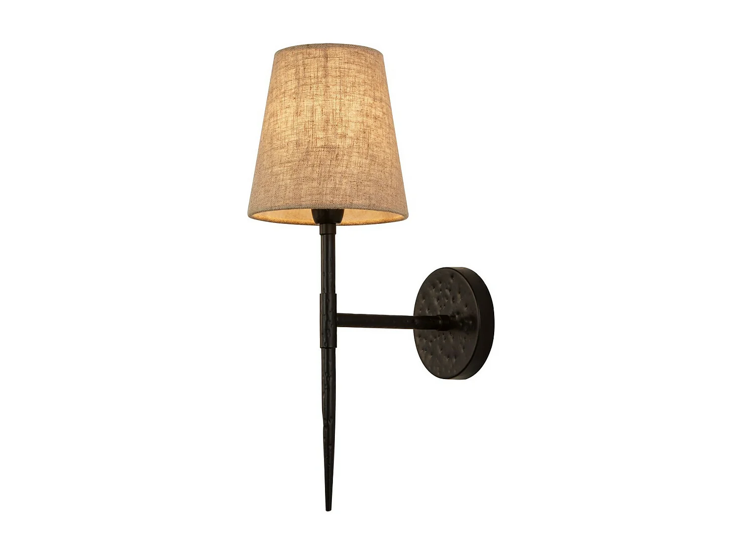 Applique Industrial-Nordico Gotico Acciaio Nero Tessuto 1 Luce E14