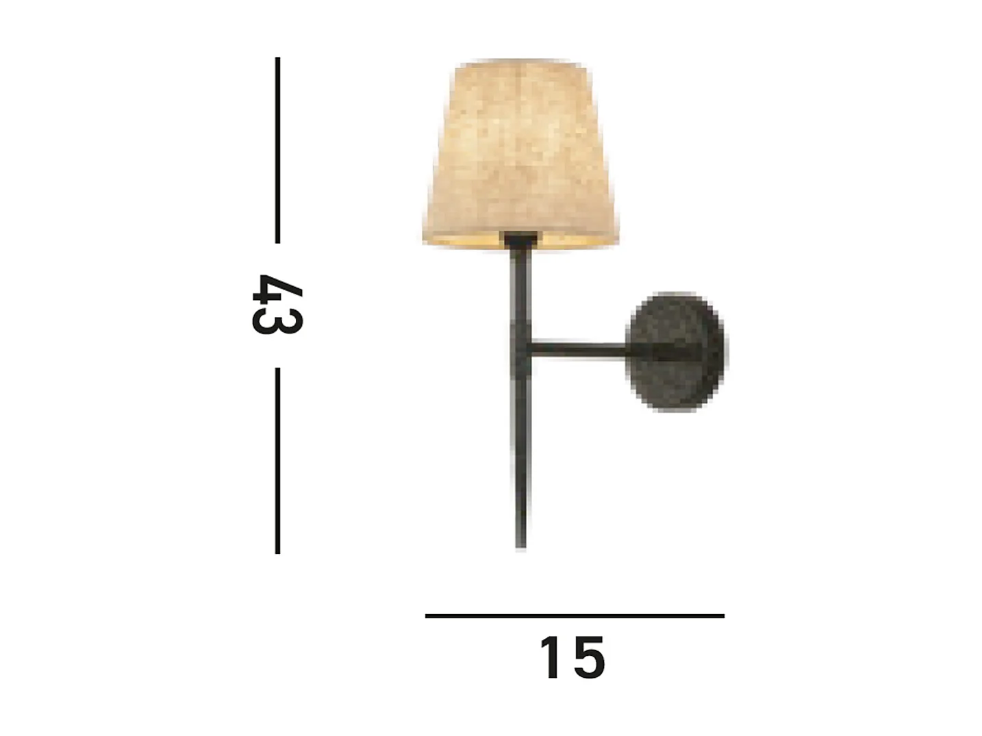 Applique Industrial-Nordico Gotico Acciaio Nero Tessuto 1 Luce E14