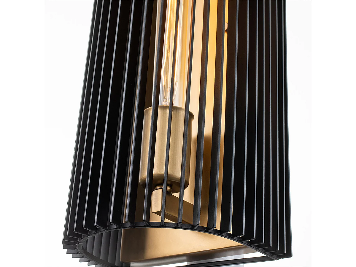 Elstead Kichler Linara Wandleuchte Schwarz & Naturmessing