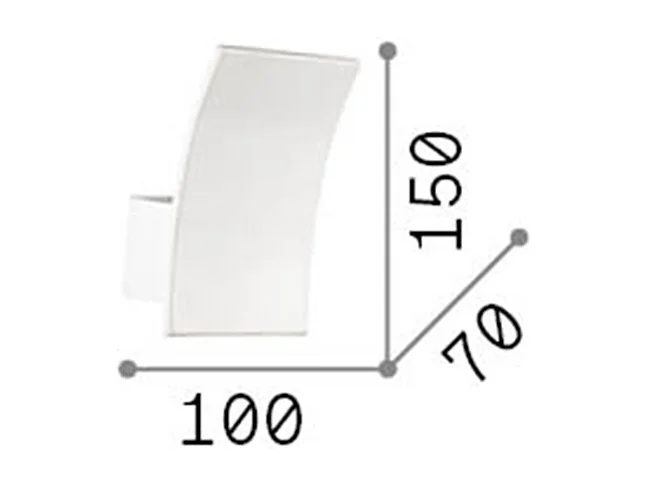 Ideal Lux Fix Applique murale d'intérieur LED à 1 lumière, blanc