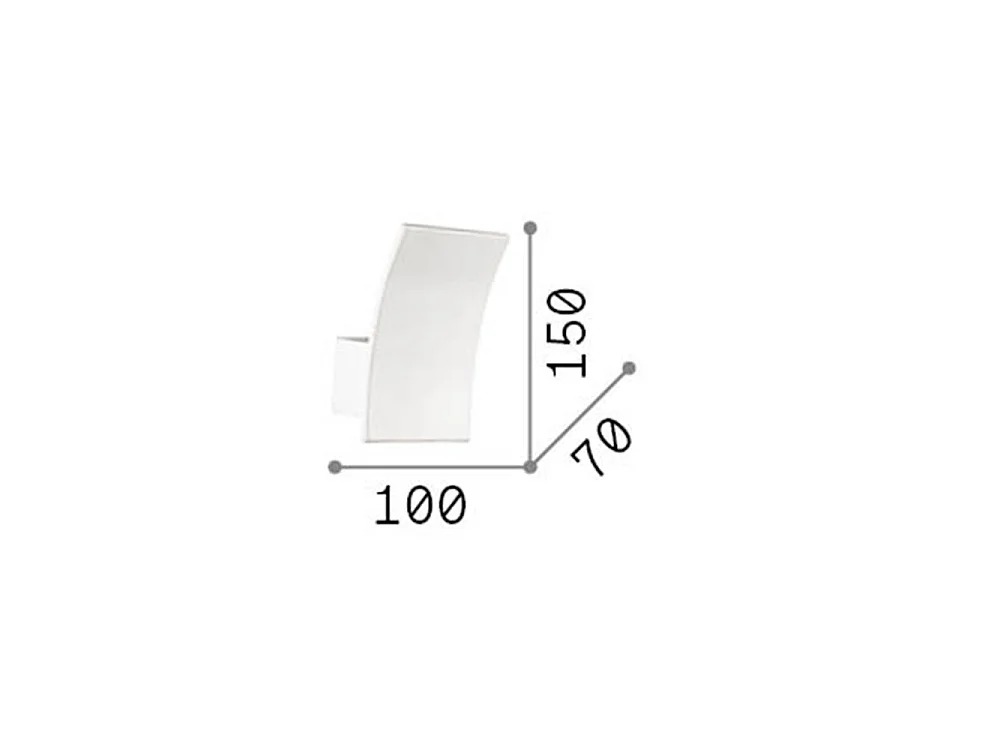 Ideal Lux Fix Applique murale d'intérieur LED à 1 lumière, blanc