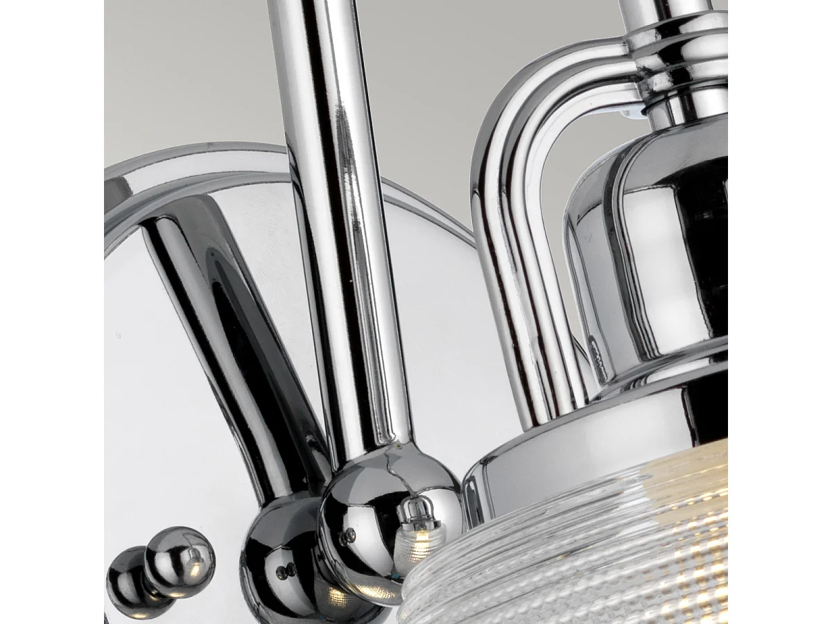 Elstead Dublin 1 ljus vägglampa, polerad krom, polerad krom, IP44, G9