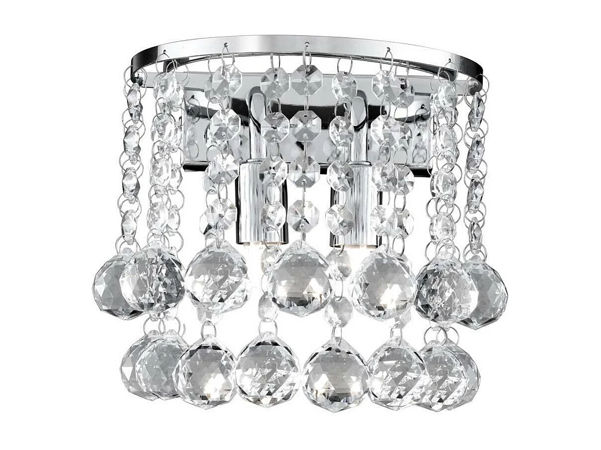 Searchlight Hanna Indoor Wall 2 Light Chrome with Crystals, G9