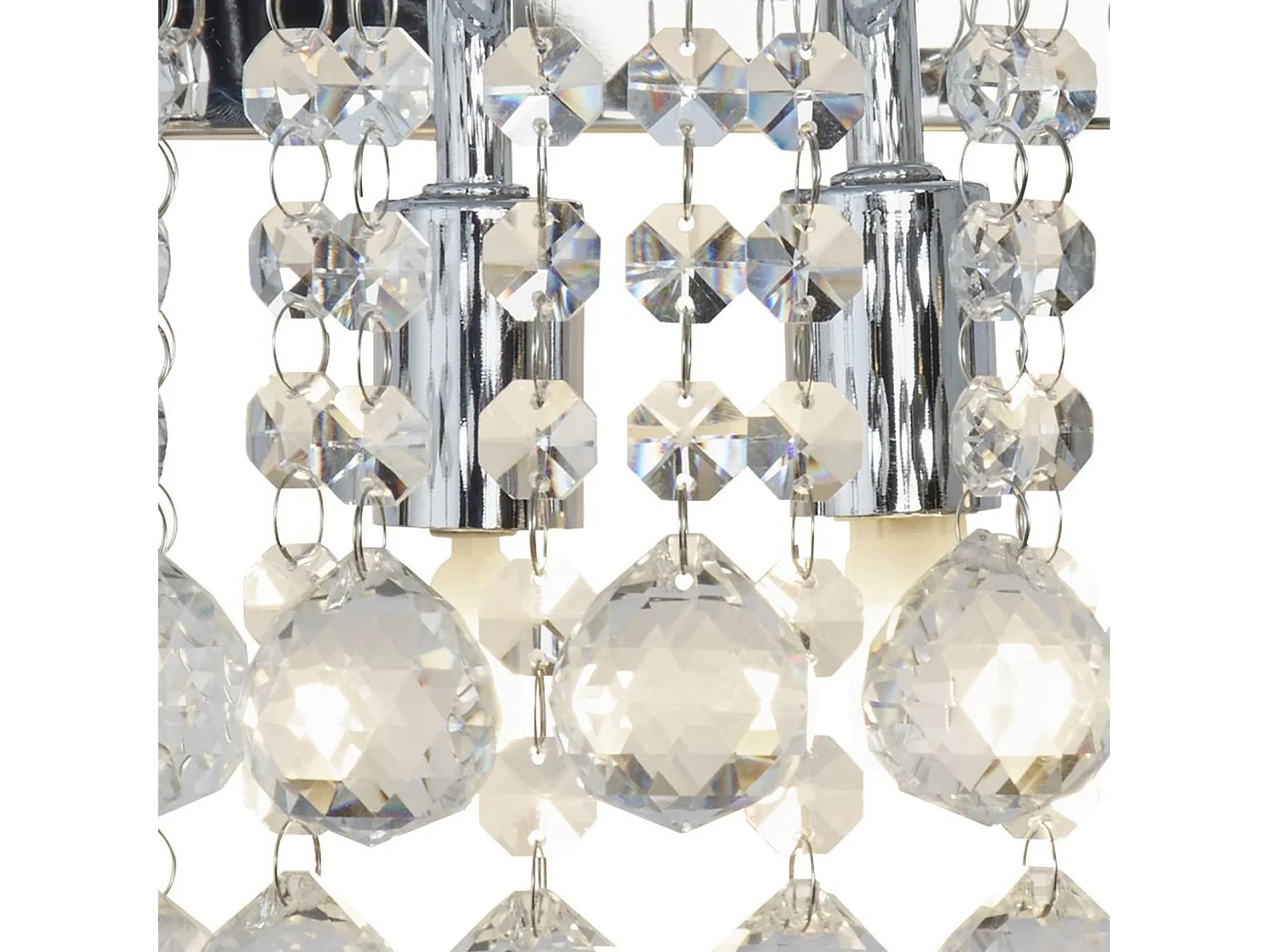 Searchlicht Hanna - Innenwand 2 licht Chrome mit Kristallen, G9