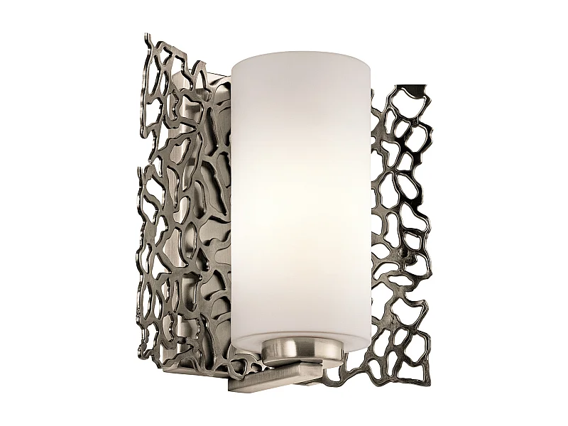 Elstead Silver Coral 1 Ljus Vägglampa Silver, E27