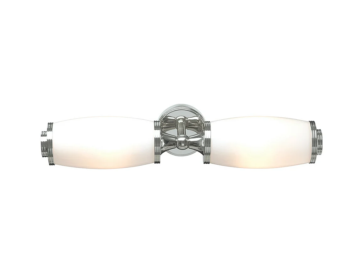 Elstead Eliot Applique murale double pour salle de bain à 2 ampoules Chrome poli IP44, G9