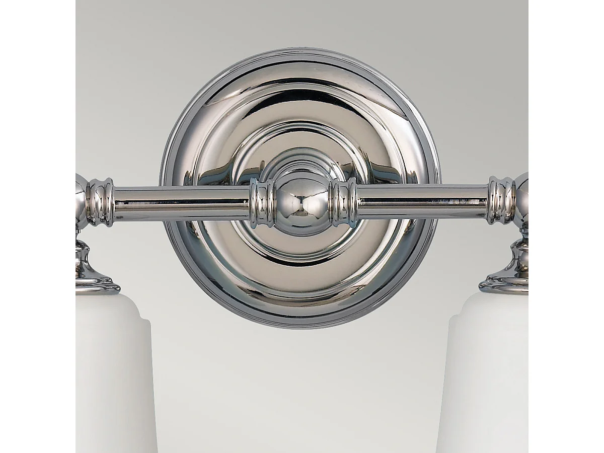 Elstead Huguenot Lake 2 ljus badrum över spegel ljus polerad krom IP44, G9