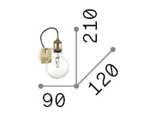 Ideal Lux Frida - 1 Licht Wandleuchte brüniert Finish