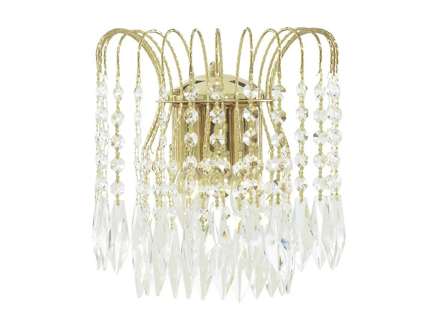 Searchlight Waterfall Applique d'intérieur à 2 lumières dorées avec cristaux, E14
