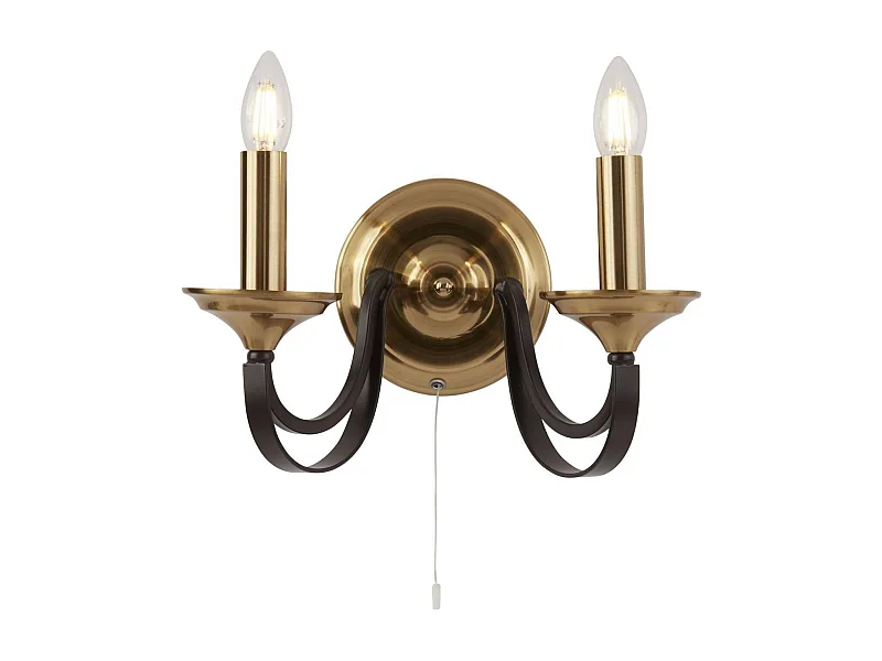 Searchlight Belfry - Applique a 2 luci a candela bronzo scuro, marrone, E14