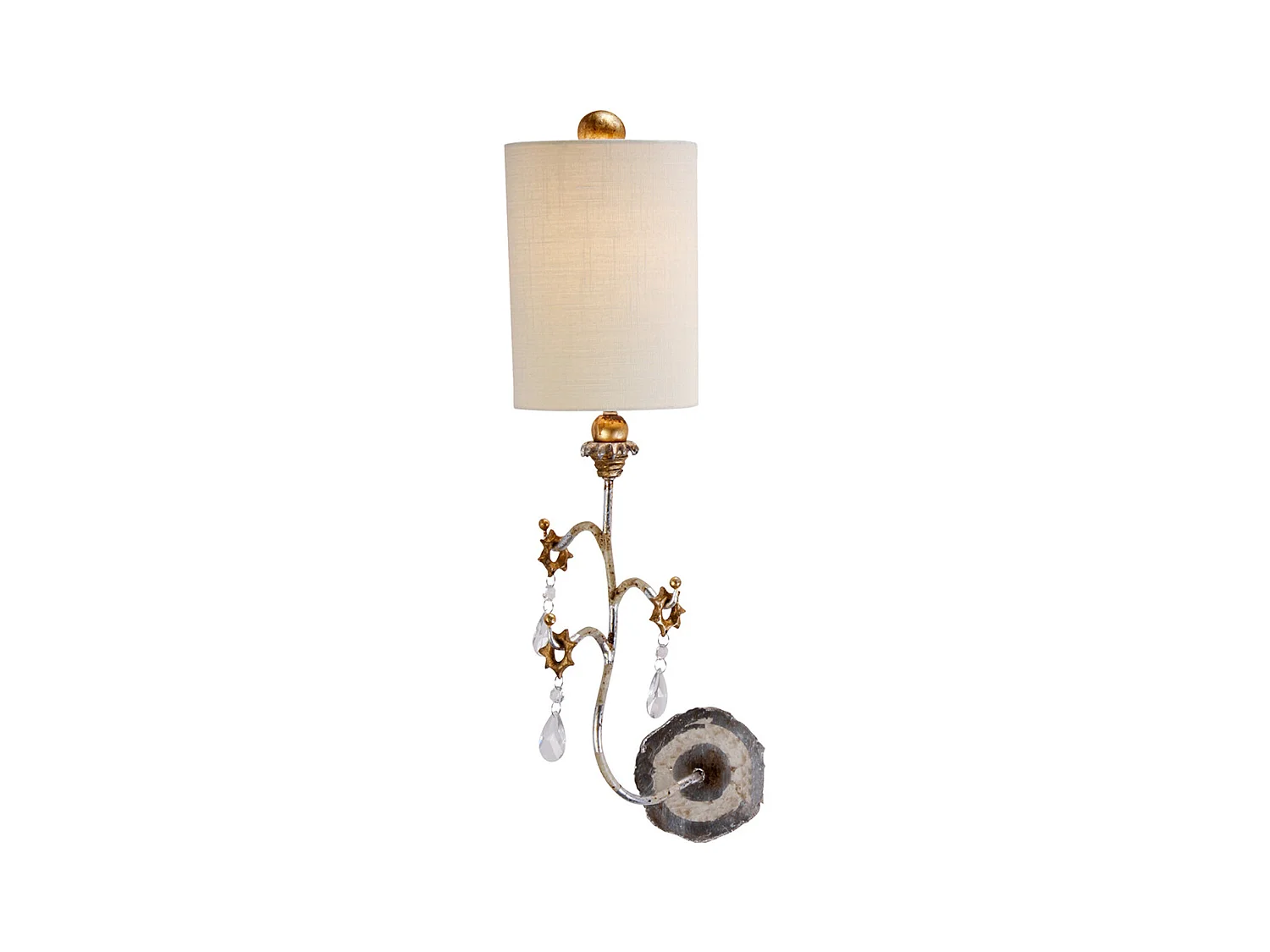 Elstead Tivoli - 1 Licht Innenwandleuchte Silber, Creme, E27