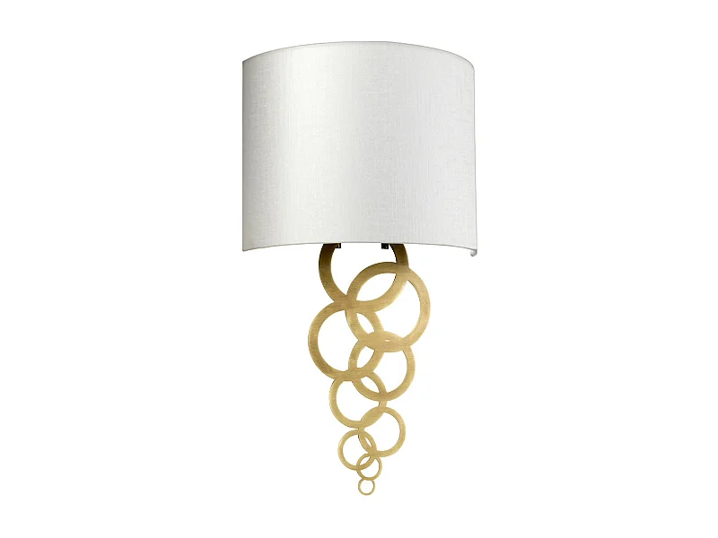 Curtis Medium 1 ljus vägglampa, åldrad mässing, ivory fusksilke