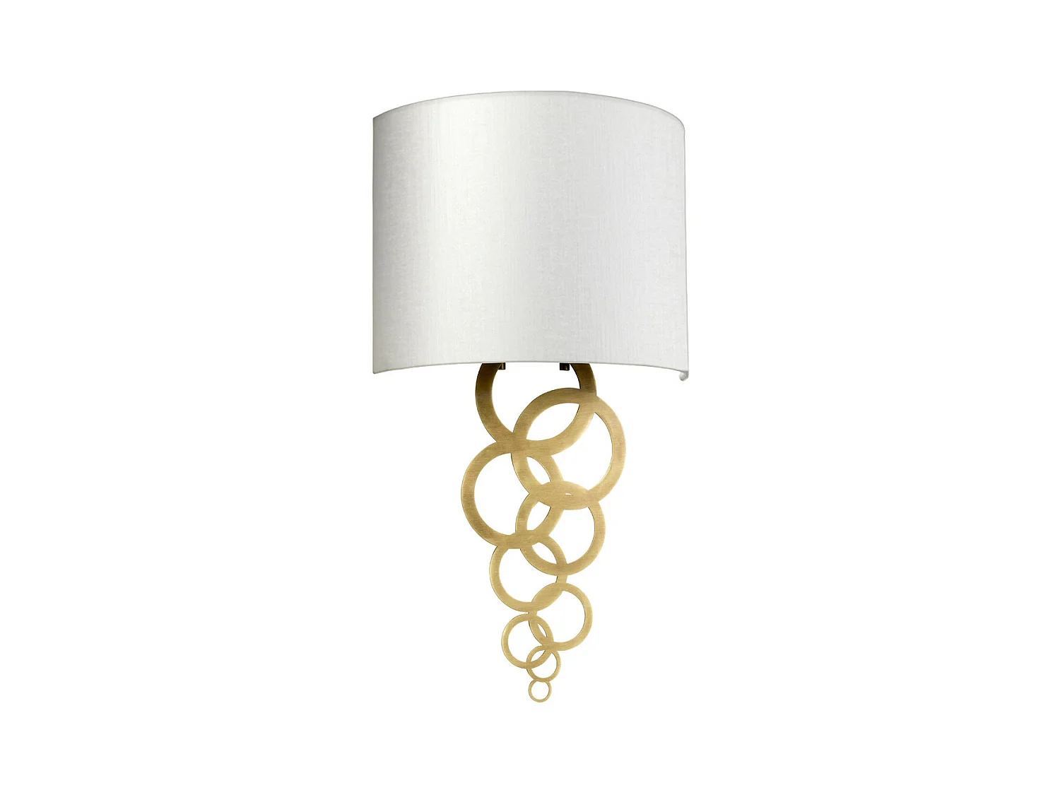 Curtis Medium 1 licht Wandleuchte, gealtertes Messing, elfenbeinfarbener Kunstseidenschirm