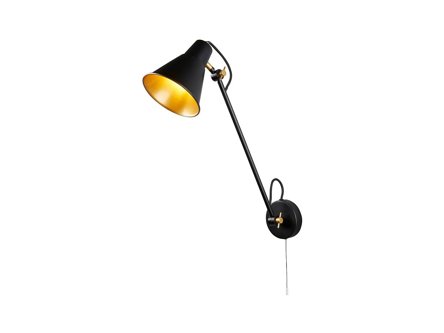 Suchscheinwerfer verstellbare Wandhalterung 1 licht Matt Black Gold