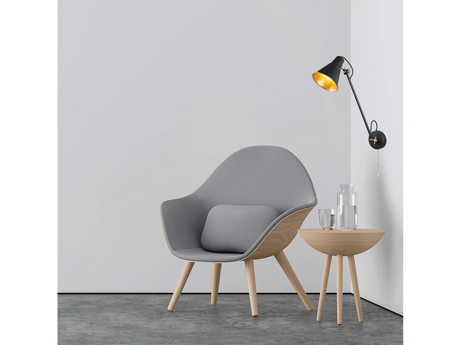 Searchlight Vggfste 1 Ljus Matt Svart Guld