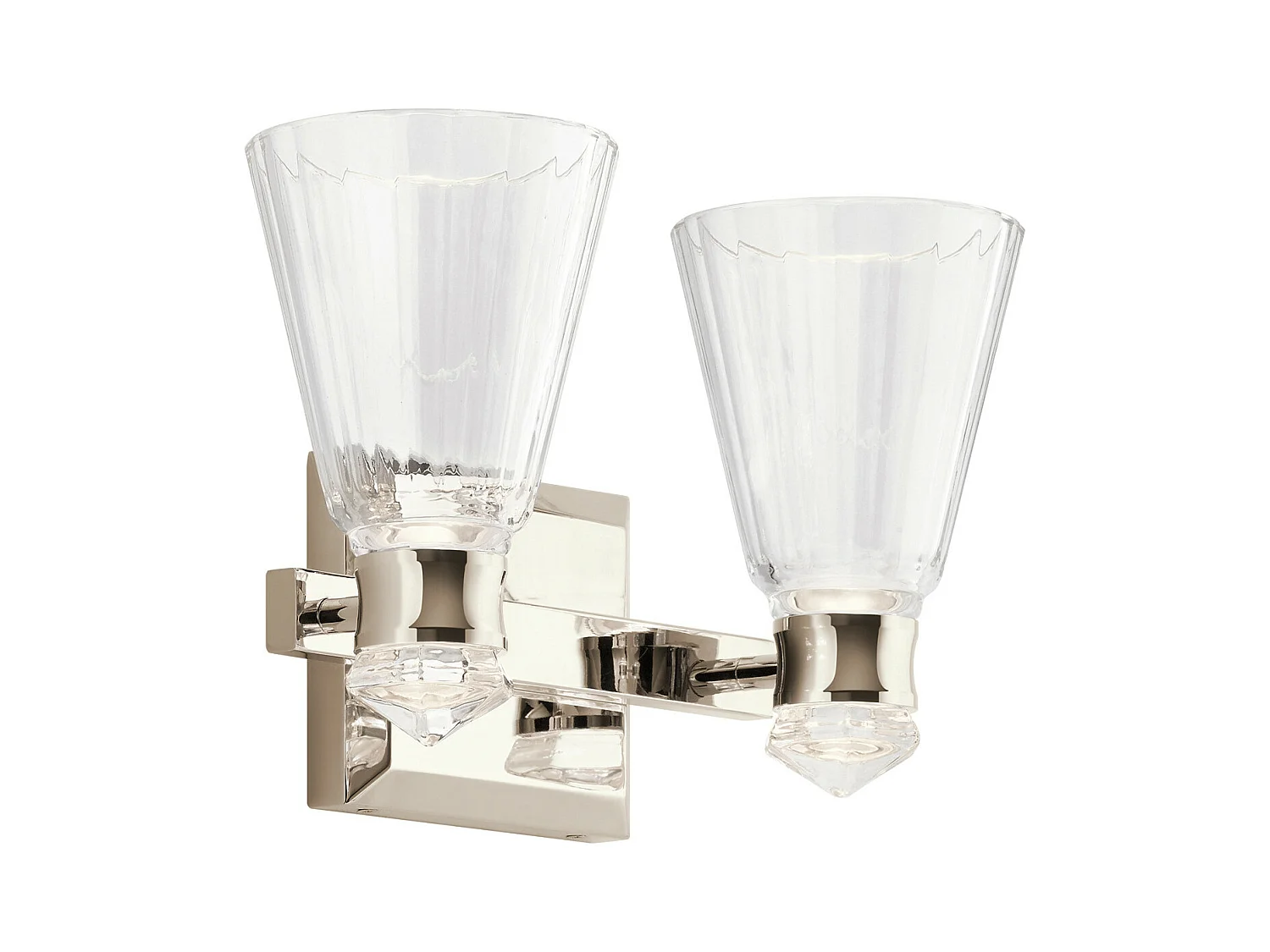 Elstead Kichler Kayva Integrierte LED-Wandleuchte Nickel poliert, 3000K, IP44