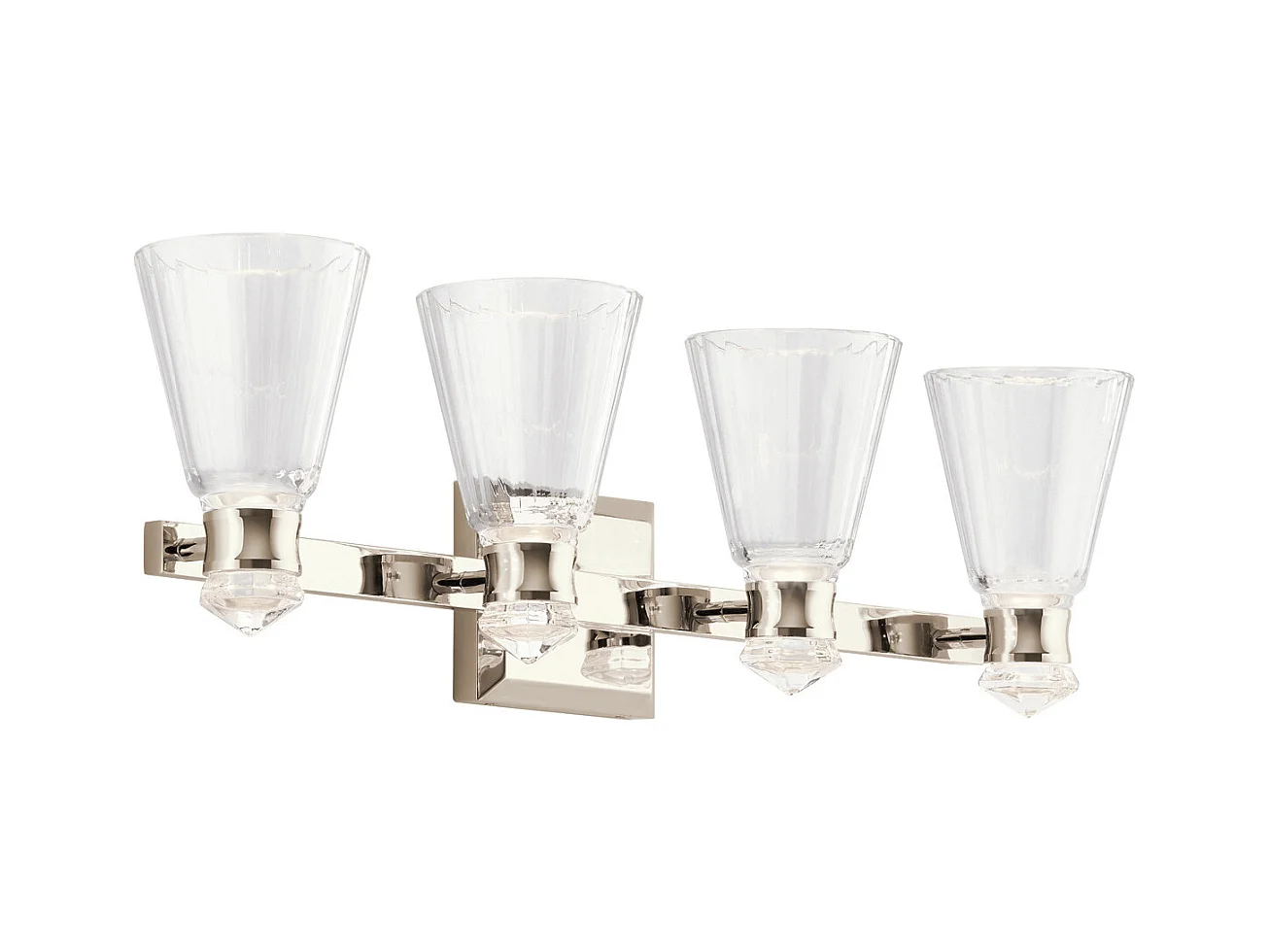Elstead Kichler Kayva Integrierte LED-Wandleuchte Nickel poliert, 3000K, IP44