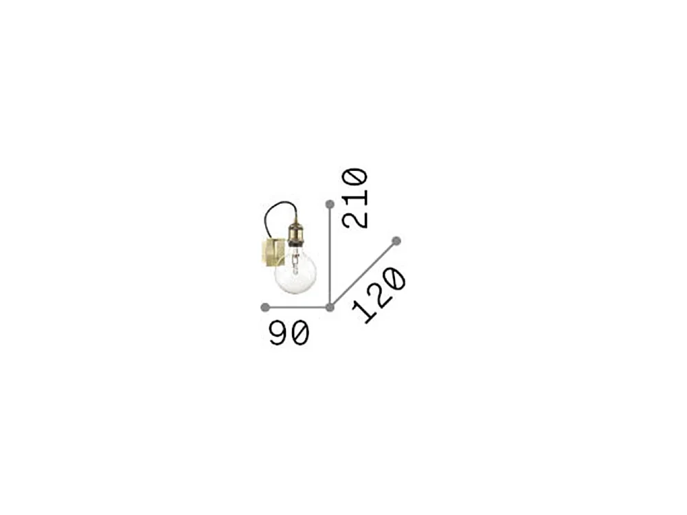 Ideal Lux Frida - 1 applique da parete in rame