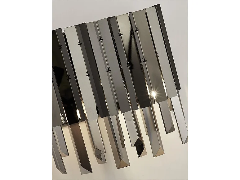 Searchlicht Rotunda 2-flammige Wandleuchte, Schwarz, Rauchkristall