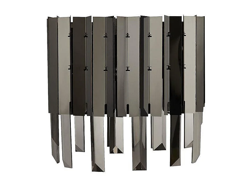 Searchlicht Rotunda 2-flammige Wandleuchte, Schwarz, Rauchkristall