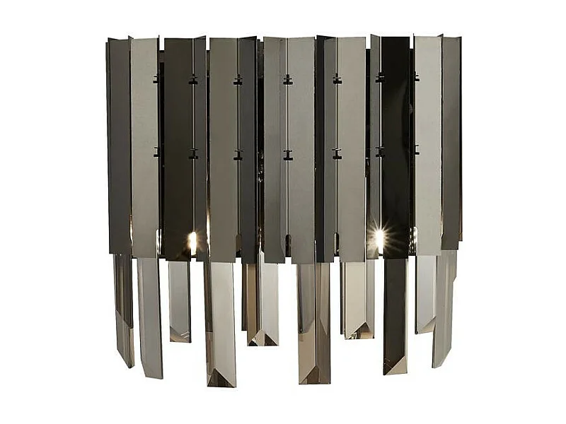 Searchlight Rotundaljus vägglampa, svart, rökkristall