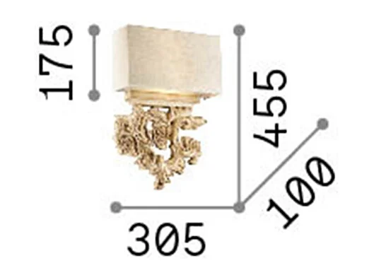 Ideal Lux Peter - 2 Licht Innenwand Licht Braun, Beige mit Schatten, E14