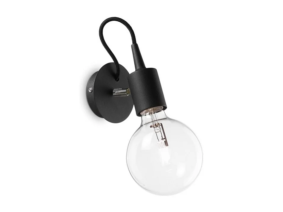 Ideal Lux Edison - Applique a 1 luce Nera, E27
