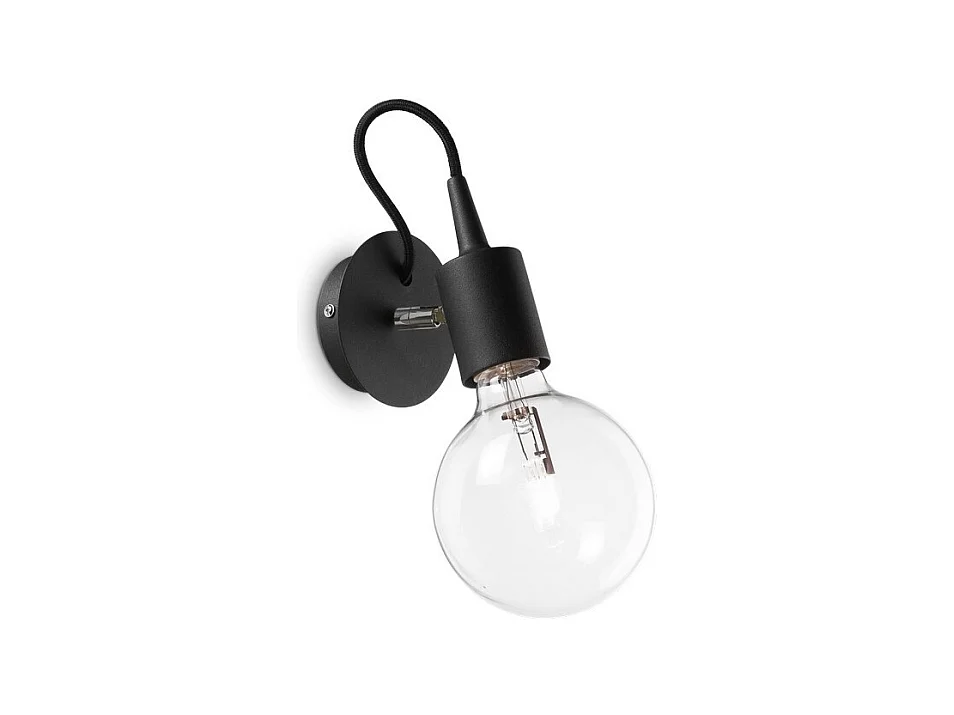 Ideal Lux Edison - 1 Licht Wand Licht Schwarz, E27