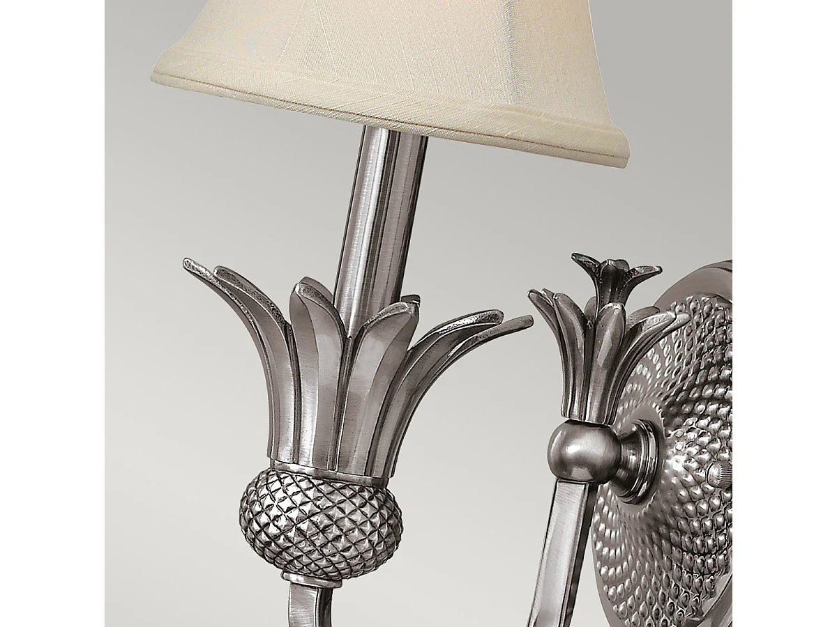 Elstead Plantation 1 ljus inomhusljus vägglampa polerad antik nickel, E14