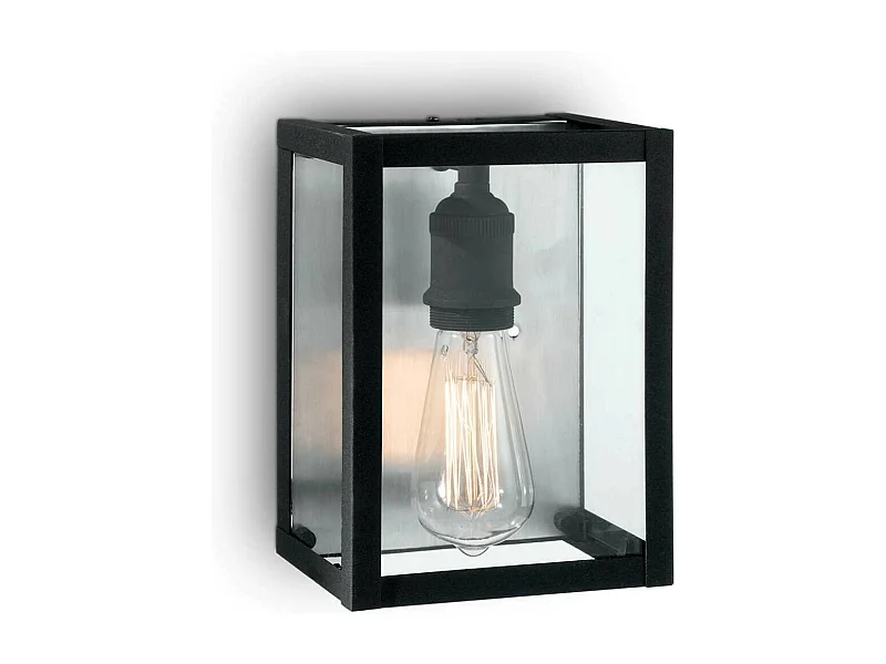 Ideal Lux Igor - 1 Licht Innenwandleuchte Schwarz mit Klarglasplatten, E27