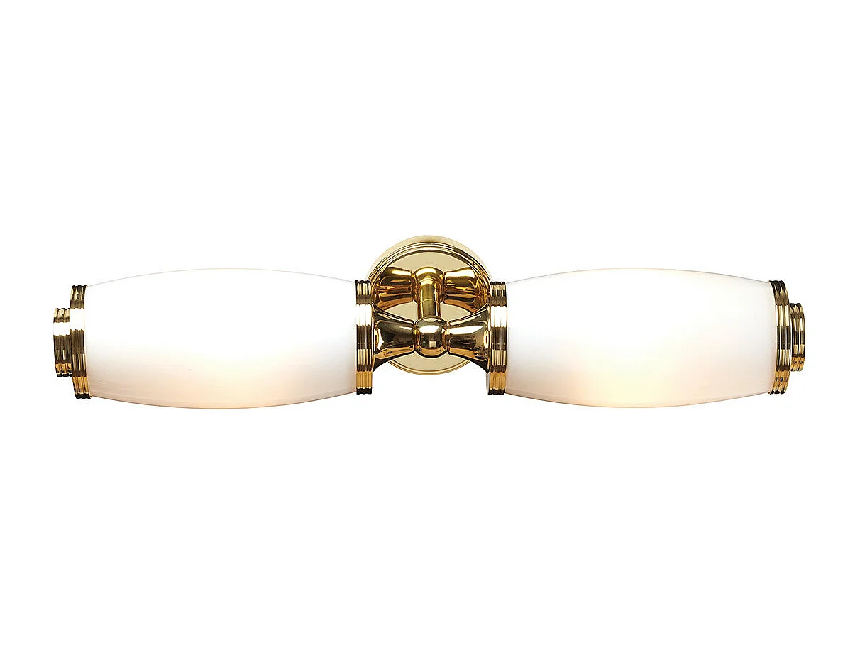 Elstead Eliot - Applique doppia per bagno a 2 luci Ottone lucido IP44, G9