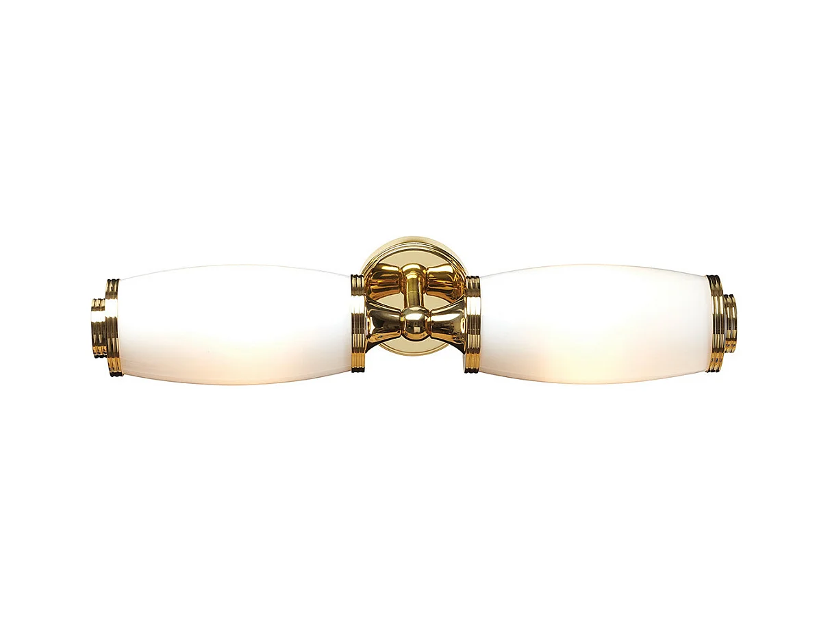 Elstead Eliot - 2 Licht Badezimmer Twin Wandleuchte Messing poliert IP44, G9