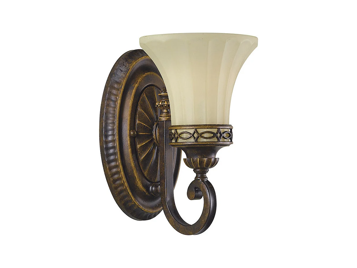 Elstead Drawing Room - Paralume in vetro noce con 1 luce da parete, E27