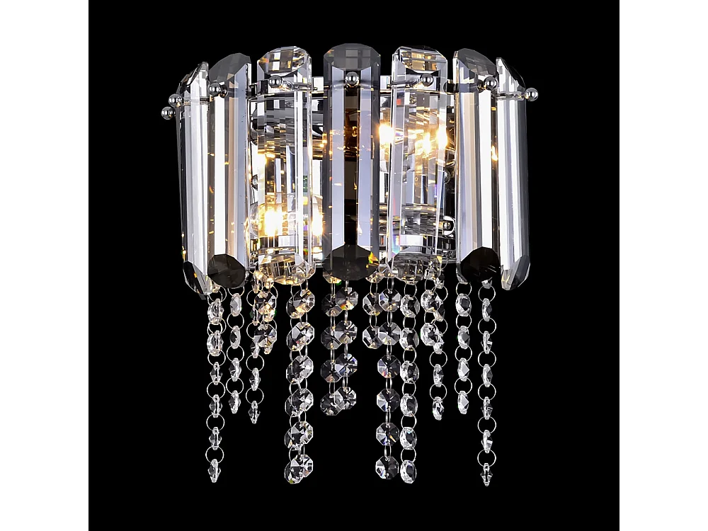 Maytoni Hail Lampada da parete neoclassica in vetro e cristallo cromata