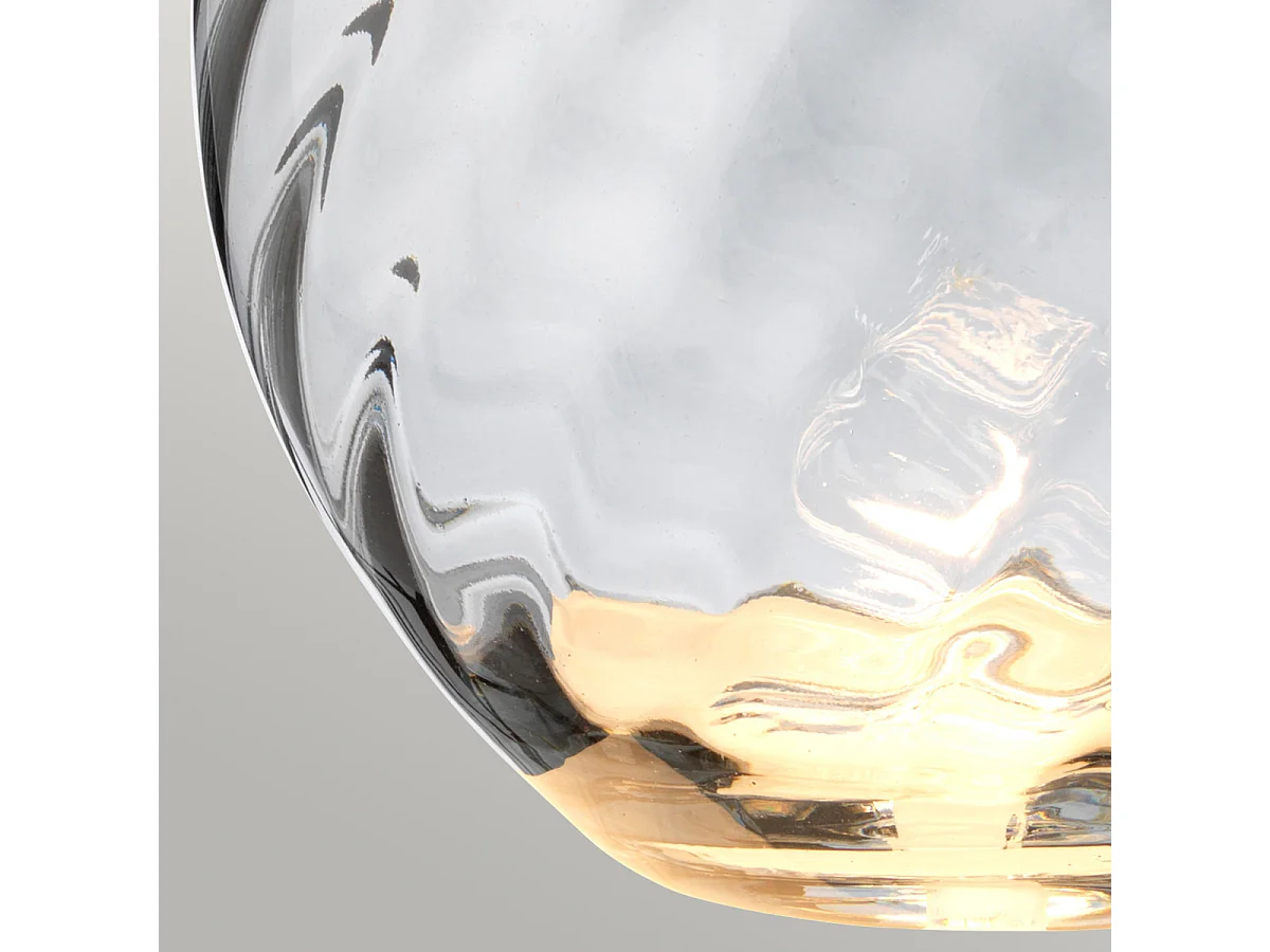 Elstead Lena 2 ljus stor rökbordslampa, röktonat glas, skifferskärm, E27