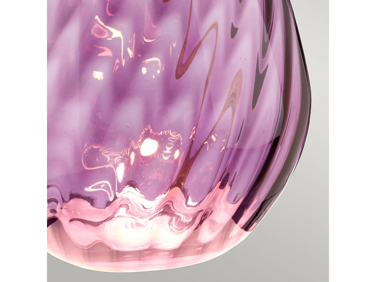 Elstead Lena Lampada da tavolo 2 luci piccola prugna con paralume bianco sporco, vetro color prugna, paralume bianco sporco, E27