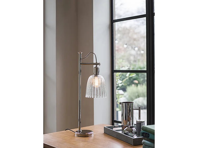 Elstead Douille - Lampada da tavolo 1 luce nichel lucido, E27