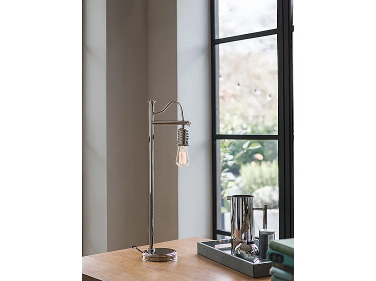 Elstead Douille Lampe de table à 1 lumière, nickel poli, E27