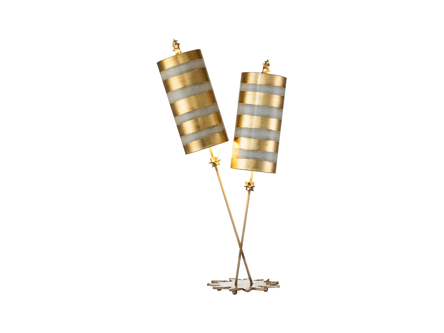 Elstead Nettle Luxe 2 ljus Bordslampa Gold Leaf, Taupe, E27