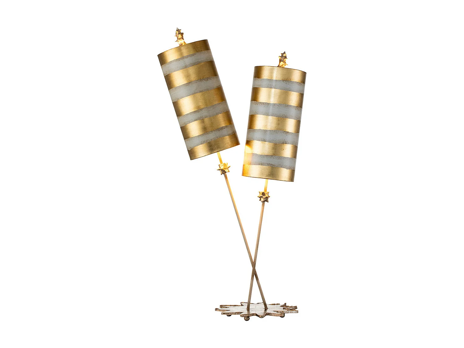 Elstead Nettle Luxe - 2 Leuchttischlampe Blattgold, Taupe, E27