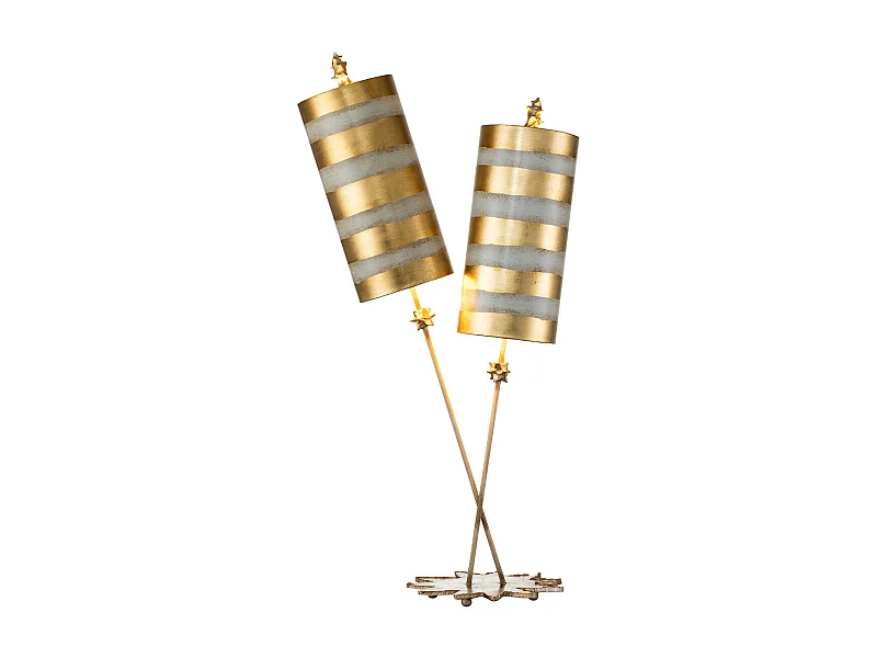 Elstead Nettle Luxe - 2 Leuchttischlampe Blattgold, Taupe, E27