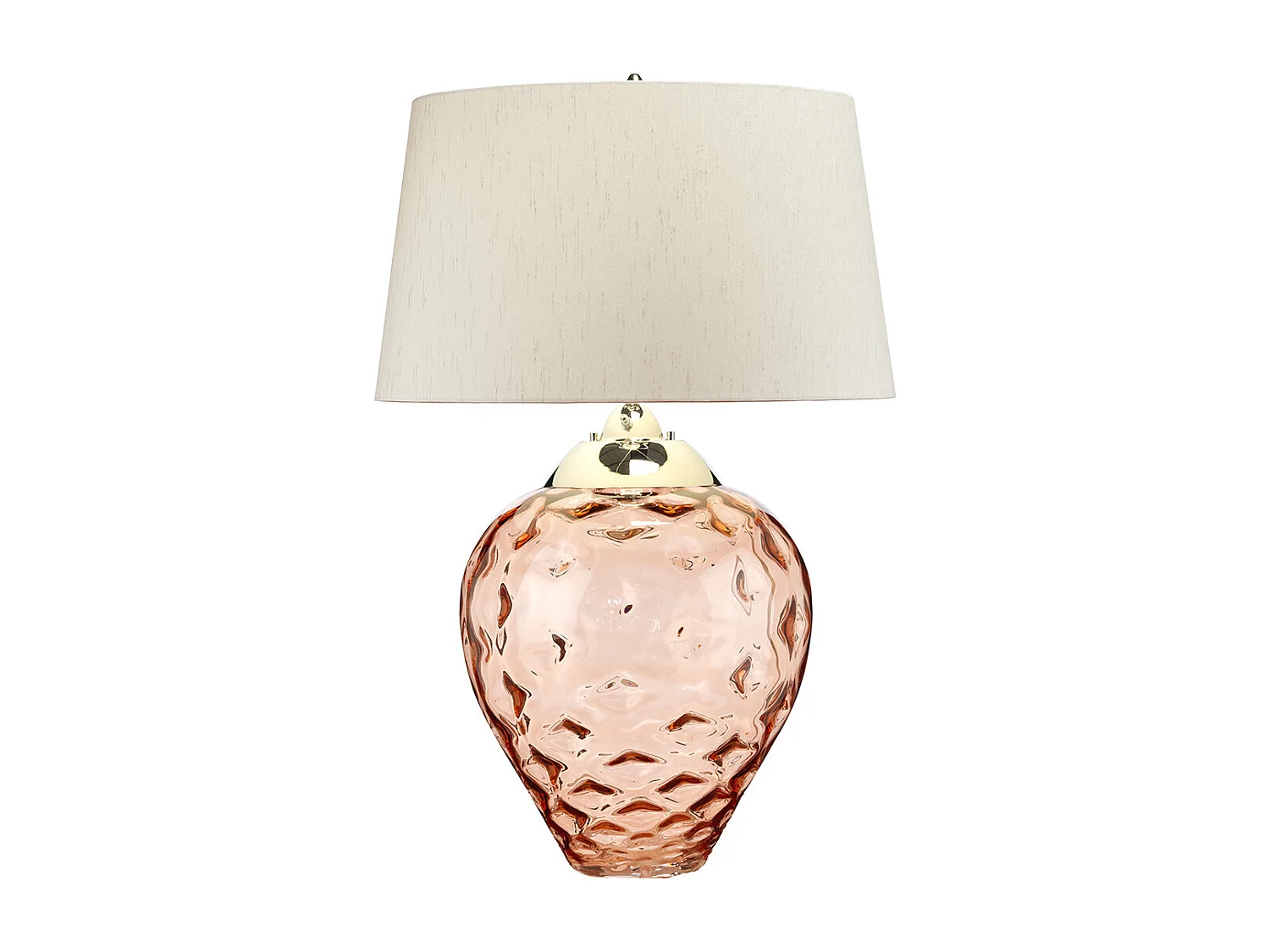 Samara Große Tischlampe aus lachsfarbenem Glas