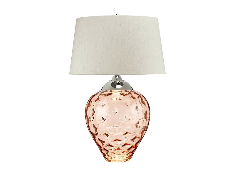 Samara Große Tischlampe aus lachsfarbenem Glas