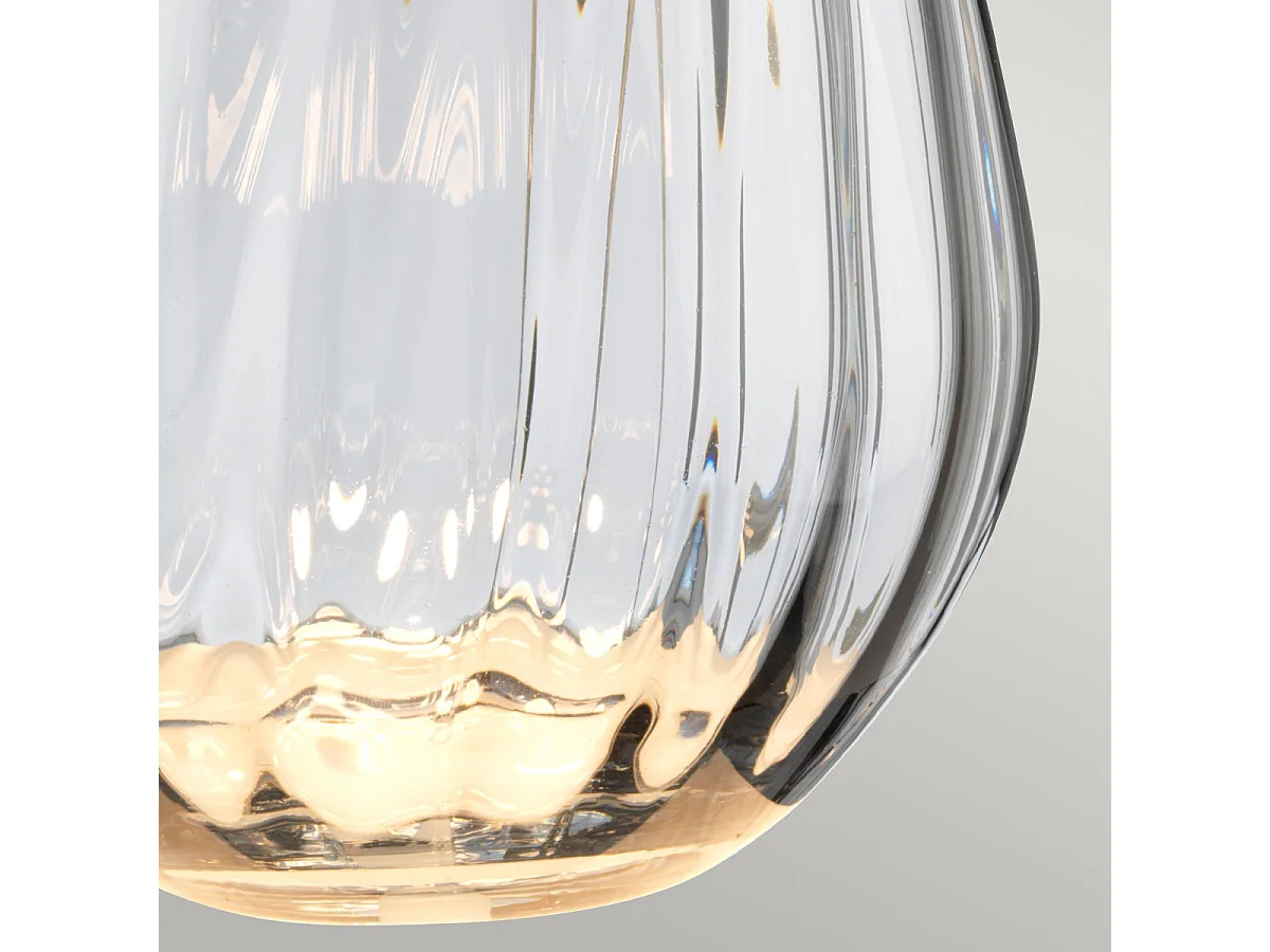 Elstead Lena Petite Lampe de Table Prune à 2 Lumières, Verre Teinté Prune, Abat-Jour Heather, E27