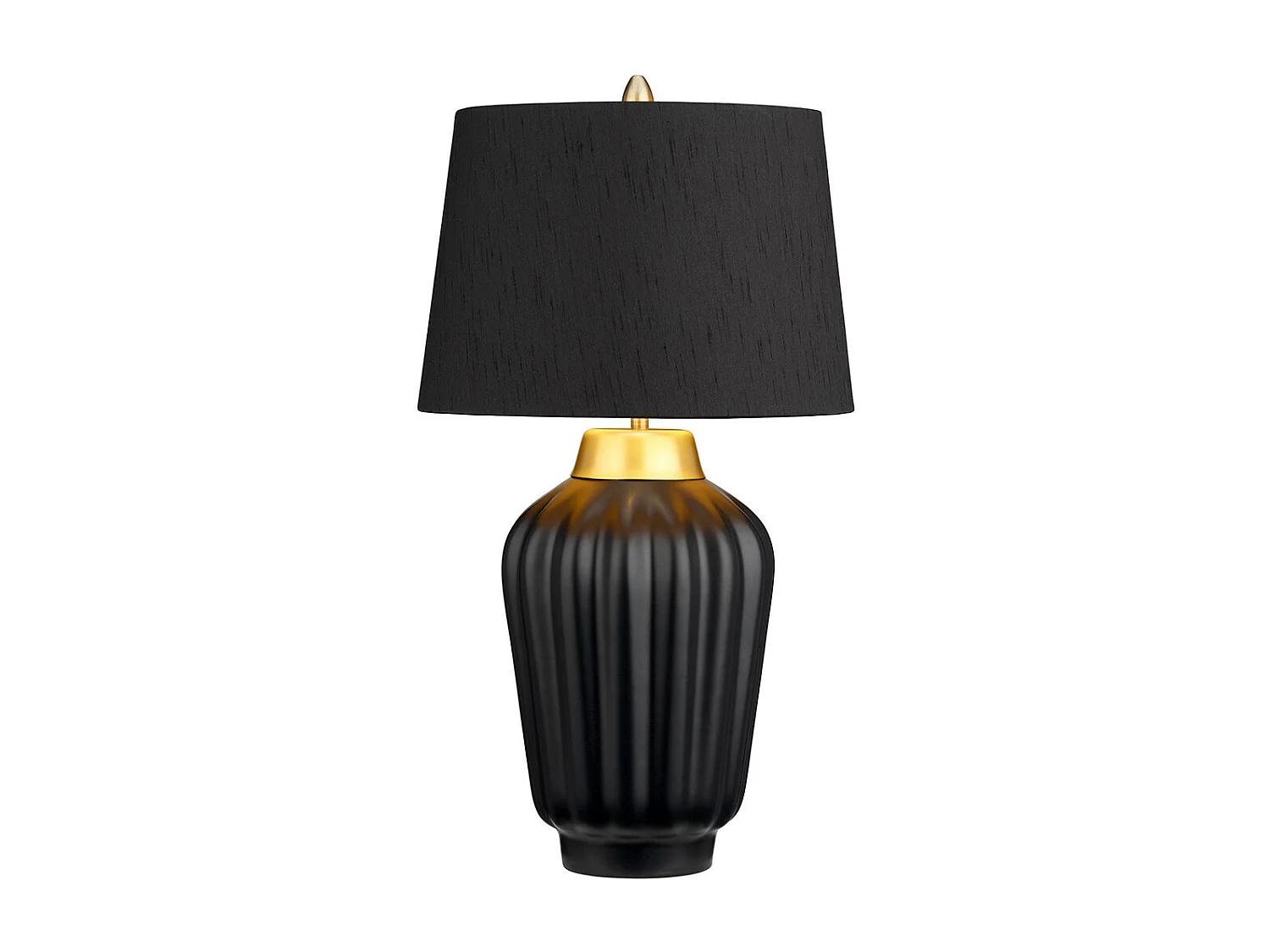 Bexley Lampada da tavolo a 1 luce nera, ottone spazzolato