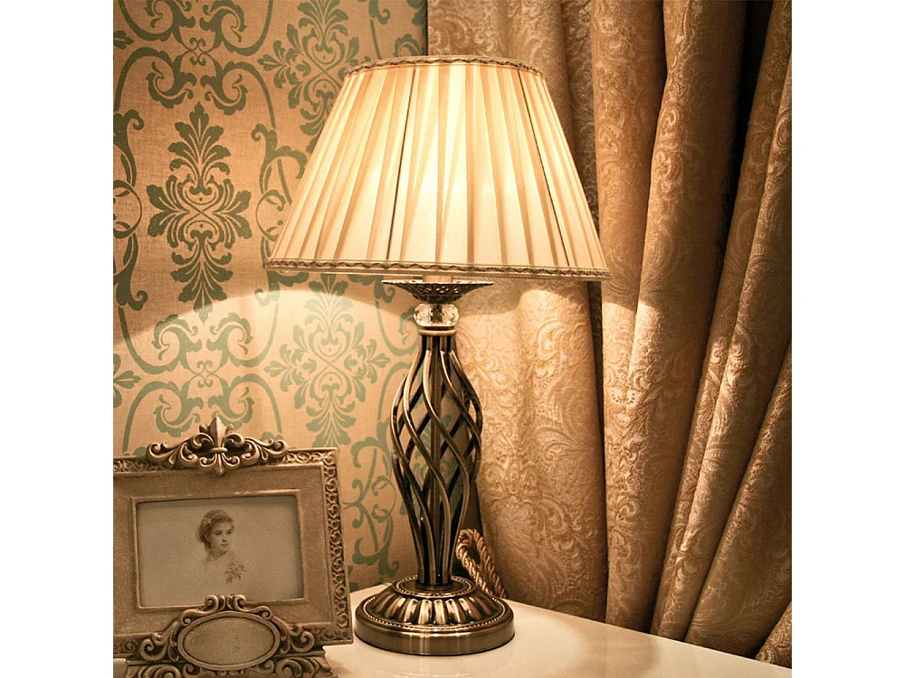 Grace Lampada da Tavolo Ottone e Cristallo, 1 Luce, E14