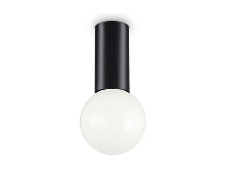 Ideal Lux PETIT - Lámpara de techo semi empotrada de 1 luz para interior Negro, E27