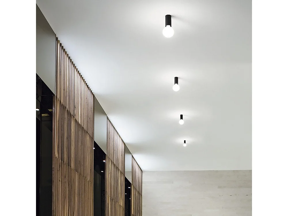 Ideal Lux PETIT - Lámpara de techo semi empotrada de 1 luz para interior Negro, E27